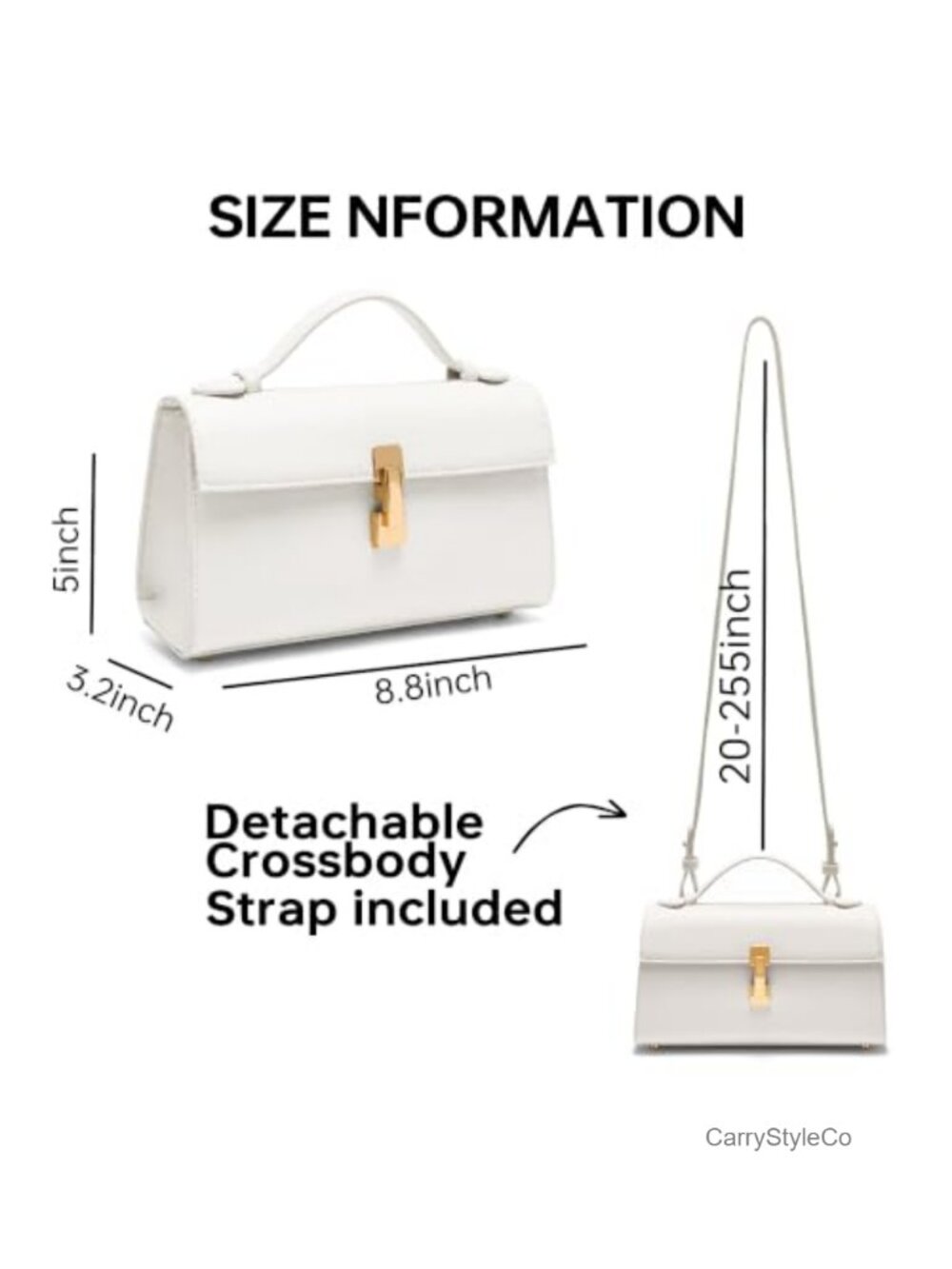 Vegan Leather Top Handle Clutch Crossbody Bag Women Detachable Strap - Picture 2 of 5